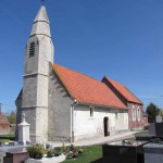 L'église Saint-Folquin de Rebergues, avec son curieux clocher de 1771